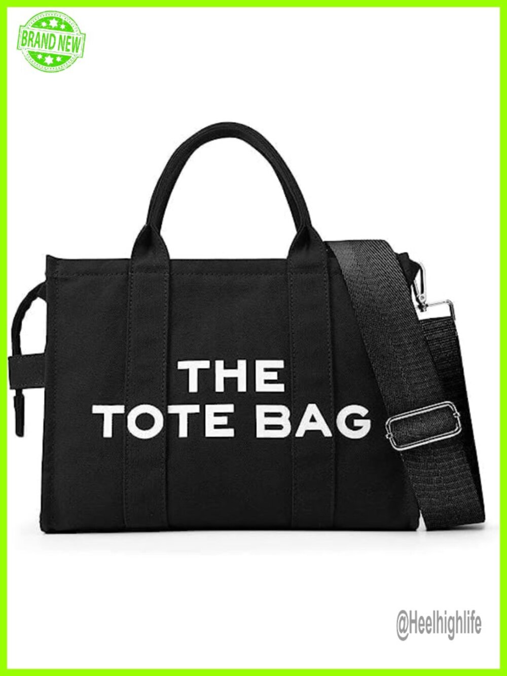 Canvas Tote Bag with Zipper Crossbody Shoulder Satchel Handbag